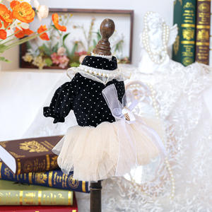 <span class=keywords><strong>Vestido</strong></span> Formal Negro para Perro con Encaje y Collar <span class=keywords><strong>de</strong></span> Perlas, Elegante <span class=keywords><strong>Vestido</strong></span> <span class=keywords><strong>de</strong></span> Tul con Cuello Alto y Detalle <span class=keywords><strong>de</strong></span> Joyería en la Espalda, Cierre a Presión para Bodas - Product Image 3