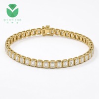 Bracelet tennis Betterstar en diamant de laboratoire taille émeraude, or jaune 14K 18K, D VVS, certifié IGI, luxe classique personnalisable