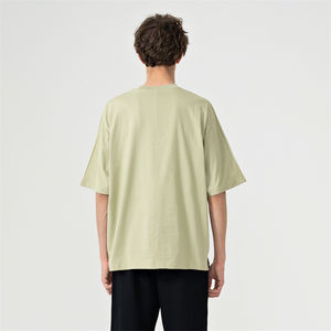 Venta al por mayor 100% algodón 240gsm sólido tejido Vintage manga corta logotipo personalizable lavado ácido camisetas de hombre - Product Image 4