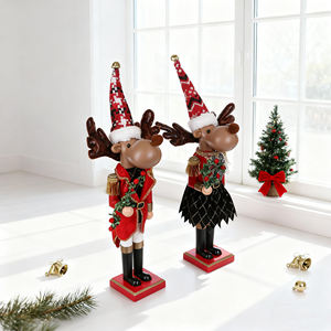 SOTE Vente Chaude <span class=keywords><strong>Casse</strong></span>-Noisette De Noël 38CM Cerf Électrique Portant Un Chapeau De Noël Décoration De Noël Cadeau Électrique - Product Image 3