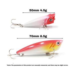 เหยื่อปลอมแบบป๊อปเปอร์ขนาด 50 มม. 70 มม. เหยื่อ<span class=keywords><strong>ลอย</strong></span>ผิวน้ำแบบมีเสียงสั่น เหยื่อปลอมพลาสติกเลียนแบบธรรมชาติ สำหรับตก<span class=keywords><strong>ปลา</strong></span>ในน้ำจืดและน้ำเค็ม - Product Image 6