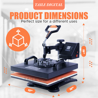 Prensa de Calor Manual Multifuncional 5 en 1 de 38*38CM para Sublimación, Impresora de Tarjetas para Camisetas, Bolsos y Cuero con Transferencia de Calor Digital