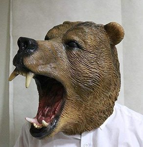 اسلوب جديد شكل حيوان برأس كامل كامل من صوف الماعز الحقيقي للحياة ماردي جراس - Product Image 2