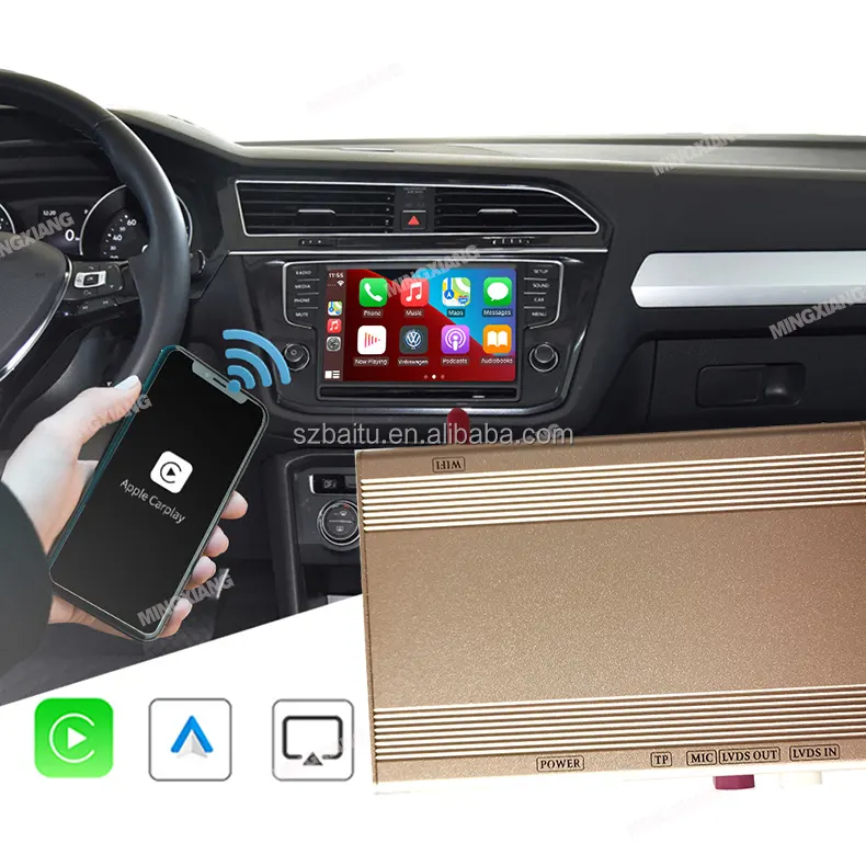 ไร้สายCarPlay AndroidอัตโนมัติสําหรับVW/Volkswagen Golf 7 2013-2019 MIBพร้อมกระจกLink Air Playวิทยุเล่นรถ