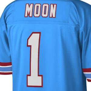 2025 Nieuwe Gestikte Blauwe Witte Amerikaanse Voetbalshirts Houston 1 Warren Moon 34 Earl Campbell - Product Image 4