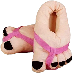 Winter Warm Funny Soft Novelty Cartoon Pink <b>Canvas</b> Upper EVA Insole <b>Round</b> Toe Big Toe for - Product Image 1
