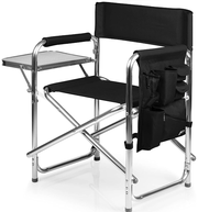 Chaise de studio de maquillage de plage en aluminium Hitree 2025, légère, facile à transporter, pliable, avec sacs latéraux, pour utilisation en parc