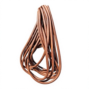 <b>Leather</b> Cord Round Tan Brown Roll For <b>Bracelet</b> Making Jewelry Findings Durable Custom Length <b>Leather</b> Cord Cheap Price - Product Image 1
