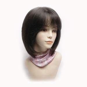 Peluca de Cabello Humano Natural Negro Marrón Corto Estilo Bob de 8 Pulgadas con Clip, Ligera, Transpirable, Anudada a Mano, para Quimioterapia, Envío Rápido por WIGTS - Product Image 4