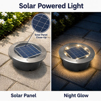 Lampe solaire extérieure encastrée à haute capacité de charge, IP65, pour patio, allée, jardin