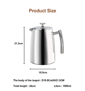 <span class=keywords><strong>Cafetière</strong></span> manuelle professionnelle <span class=keywords><strong>à</strong></span> double paroi en acier inoxydable avec <span class=keywords><strong>filtre</strong></span> supplémentaire isolée personnalisée de 50oz en métal français - Product Image 4
