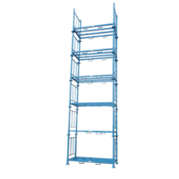 Système de stockage de pneus pliable à plusieurs niveaux en acier portable pour entrepôt, protection contre la corrosion, roues robustes