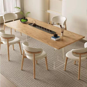 Sedia da Pranzo Moderna in Legno Massello Fatta a Mano con Seduta Imbottita in Tessuto e Schienale Curvo per <span class=keywords><strong>Cucina</strong></span> e Hotel - Product Image 4