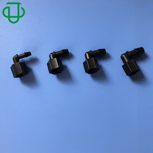 ข้อต่อข้อศอกเกลียวในพลาสติก PP 18NPTX18 สีดำ ทนสารเคมี สำหรับท่อส่งของเหลว - Product Image 1