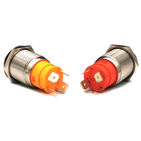 Interrupteur à bouton-poussoir momentané en acier inoxydable étanche IP67 19 mm 20A avec lumière LED 12V
