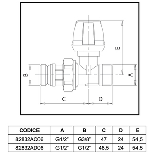 Valve carrée Dalia taille 3/8X1/2 - Product Image 3