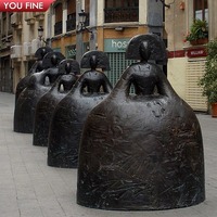 YOUFINE Fabricante personalizado Jardín al aire libre Césped Fundición Bronce Abstracto Princesa Reina Escultura Estatua