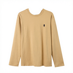 เสื้อยืดแขนยาวผู้ชายผ้าฝ้ายแท้ 100% ขายส่ง น้ำหนัก 220 กรัม คุณภาพสูง ปักโลโก้ ลายพื้นเรียบ ดิจิตอล - Product Image 4