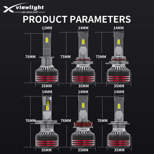 Accesorios para Automóviles, Luz LED 9012, Luces LED para Autos de Alta Potencia, Bombilla LED para Faros Delanteros de 65w 11000lm - Product Image 6