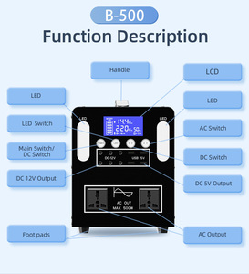 Generador Portátil de Energía Solar de 500W con Onda Sinusoidal Pura, Arrancador de Coches y Cargador Rápido para Exteriores - Product Image 2