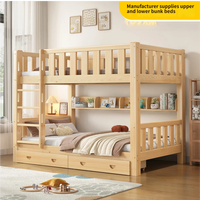 Meubles de chambre à coucher modernes pour enfants, lit superposé double avec échelle et tiroirs de rangement