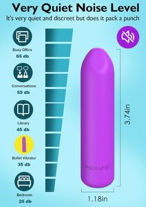 Mini vibratore proiettile viola impermeabile per donna 10 modalità Full Silicone G-Spot capezzolo ricaricabile rossetto giocattolo del sesso sicuro per - Product Image 5