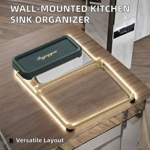 Steel Plastic <b>Kitchen</b> Sink Organizer Residue Filter Screen Holder Wall-Mounted Standing Type Functional Sustainable Design Boxed - Product Image 4