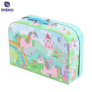 Kids Unicorn Fairy Tale Printed Paper Suitcase <b>Keepsake</b> <b>Box</b>, Custom Logo Cardboard Gift <b>Box</b> For Girls Birthday Present - Product Image 2
