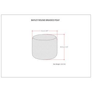 Puf Trenzado DB Bayley, Amarillo Mate, Otomana de Almacenamiento Natural para Sala de Estar - Product Image 6