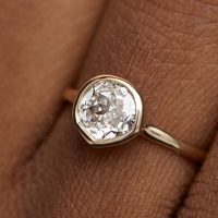 Bague minimaliste personnalisée pour femme Gemnel, bijoux fins plaqués or 14 carats, grand diamant 1 carat, tendance et polyvalente