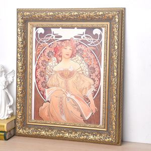 Cadre <span class=keywords><strong>PS</strong></span> double face écologique élégant vert forêt foncé Décoration murale classique d'art de portrait pour le salon et l'entrée - Product Image 6