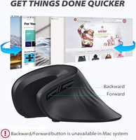 AMZ Penjualan Terlaris Mouse Optik Ergonomis Vertikal Nirkabel 2.4G 1600DPI 6 Tombol Nyaman Klik Senyap Isi Ulang
