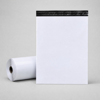 Sacs d'expédition en polyéthylène recyclé blancs personnalisés pour courrier express, vente en gros