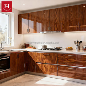 HAPPY HOUSES Holzfurnier-Platte Hochglanz-Finish für PVC MDF Küchenschränke Türblätter Klassisch Modern <span class=keywords><strong>Mini</strong></span> Komplettes Küchenset - Product Image 3
