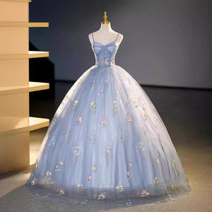 Kadınlar için LY-PD0087 abiye resmi parti önlük bayan üst korse çiçekler dantel balo etek A-line zarif ayrılabilir kollu - Product Image 2