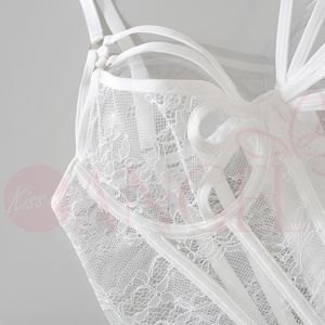 KISS ME ANGELファッショナブルでセクシーなレース中空透明な魚の骨の形をしたプッシュアップセクシーな女性のブラジャーとパンティーセット - Product Image 5