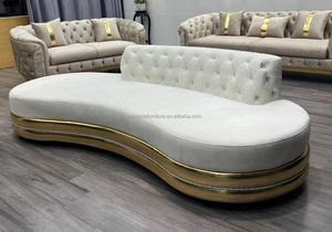 Divano moderno a curva contemporanea con struttura in acciaio inox arredamento per la casa divani Villa casa ufficio Hotel soggiorno mobili - Product Image 5