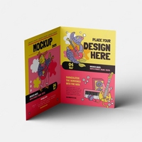 Brochures pliées en deux en carton avec impression CMYK personnalisée, dépliants, prospectus, menus de restaurant