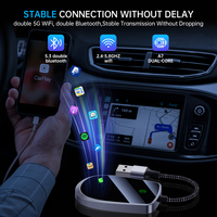 Fuallwin Double BT Carplay Dongle 5.8Ghz Wifi Carplay Wireless Adapter Works With All Factory Wired Carplay Cars