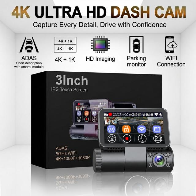 3 Inch Touch Screen STARVIS2 3inch Car Camera With Gps 5GWifi Dash Camera ADAS Car Black Box Front and Rear Dashcam Voiture 4k