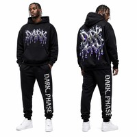 Ensemble de survêtement homme en gros 2026 Nouveau Hoodie et pantalon de jogging imprimé 3D Chrome Drip Streetwear ample Logo personnalisé OEM ODM pour usage quotidien en extérieur