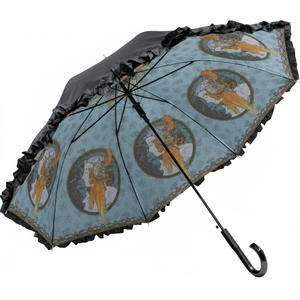 AU-02613 Art volant Jump ombrello bronzo e rose per la collezione pioggia e sole Mucha - Product Image 1