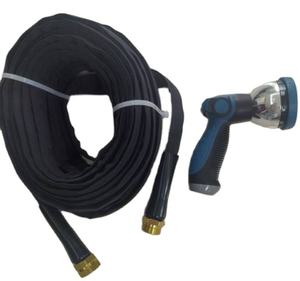 10 기능 스프레이 노즐 건 플랫 야외 급수 파이프 50ft 가있는 15m PVC 정원 호스 파이프 릴 - Product Image 5