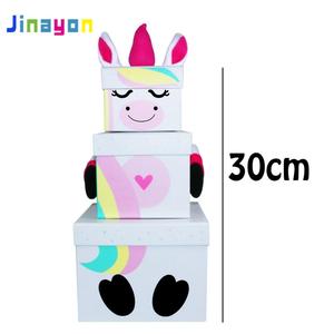 Jinayon Personnalisé Noël Noël <span class=keywords><strong>Licorne</strong></span> Carton Cadeau Boîte À Bonbons avec Couvercle - Product Image 1