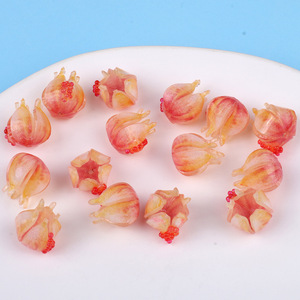 Nuevos Adornos Decorativos 3D con Flores y Granadas Rojas, para Manualidades, Pendientes y Colgantes - Product Image 5