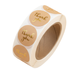 สติกเกอร์ติดบรรจุภัณฑ์อาหารแบบม้วน พิมพ์ลายตามสั่ง ฉลากกันน้ำ ลอกออกง่าย ผลิตจากกระดาษ PLA พร้อมกาวในตัว ปั๊มฟอยล์ทอง - Product Image 1