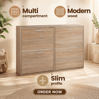Meuble à chaussures moderne et élégant en bois avec 4 tiroirs, design panneau, pour appartement, salon, maison, hôtel ASTO SC-006