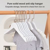 Cintre de luxe pour magasin de vêtements antidérapant avec pince dorée cintre en bois pour enfants adultes cintres en bois blanc pour vêtements