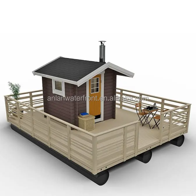 Sauna flotante de aleación de aluminio, Pontón, barco, habitaciones al aire libre, venta directa de China