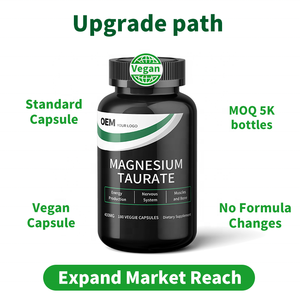 Cápsulas de Taurato de Magnesio Veganas 100% a Base de Plantas, Cumplen con las Normas de la UE, Marca Vegana, Etiquetas Personalizadas Multilingües - Product Image 6